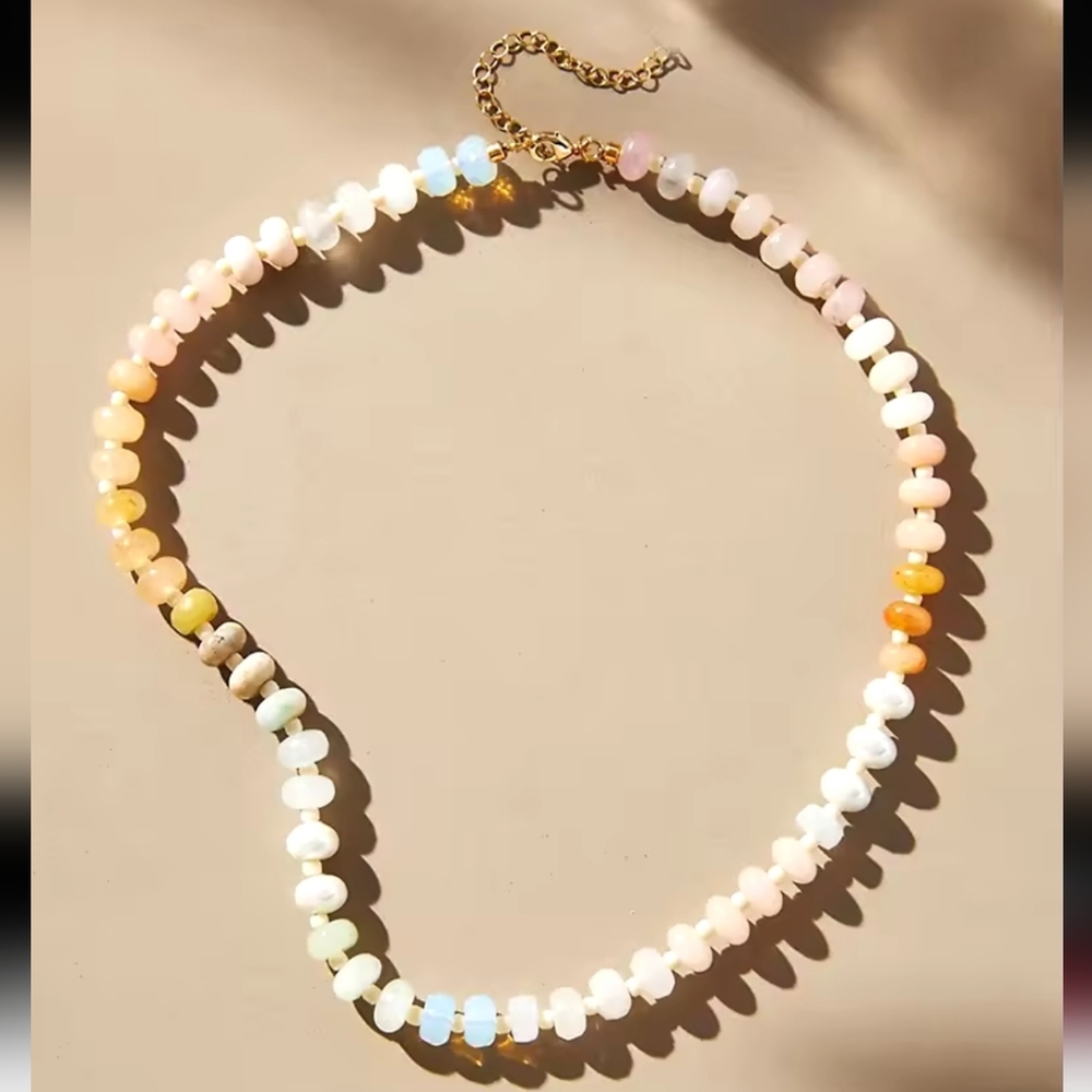 creative Gemstone Silk Knotted natural turkish semi-precious stone necklace
